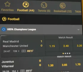 Betiator-Badge in der Zeile eines Live-Spiels in der Matchliste, sichtbar schon vor dem Öffnen der Event-Ansicht mit dem vollständigen Widget